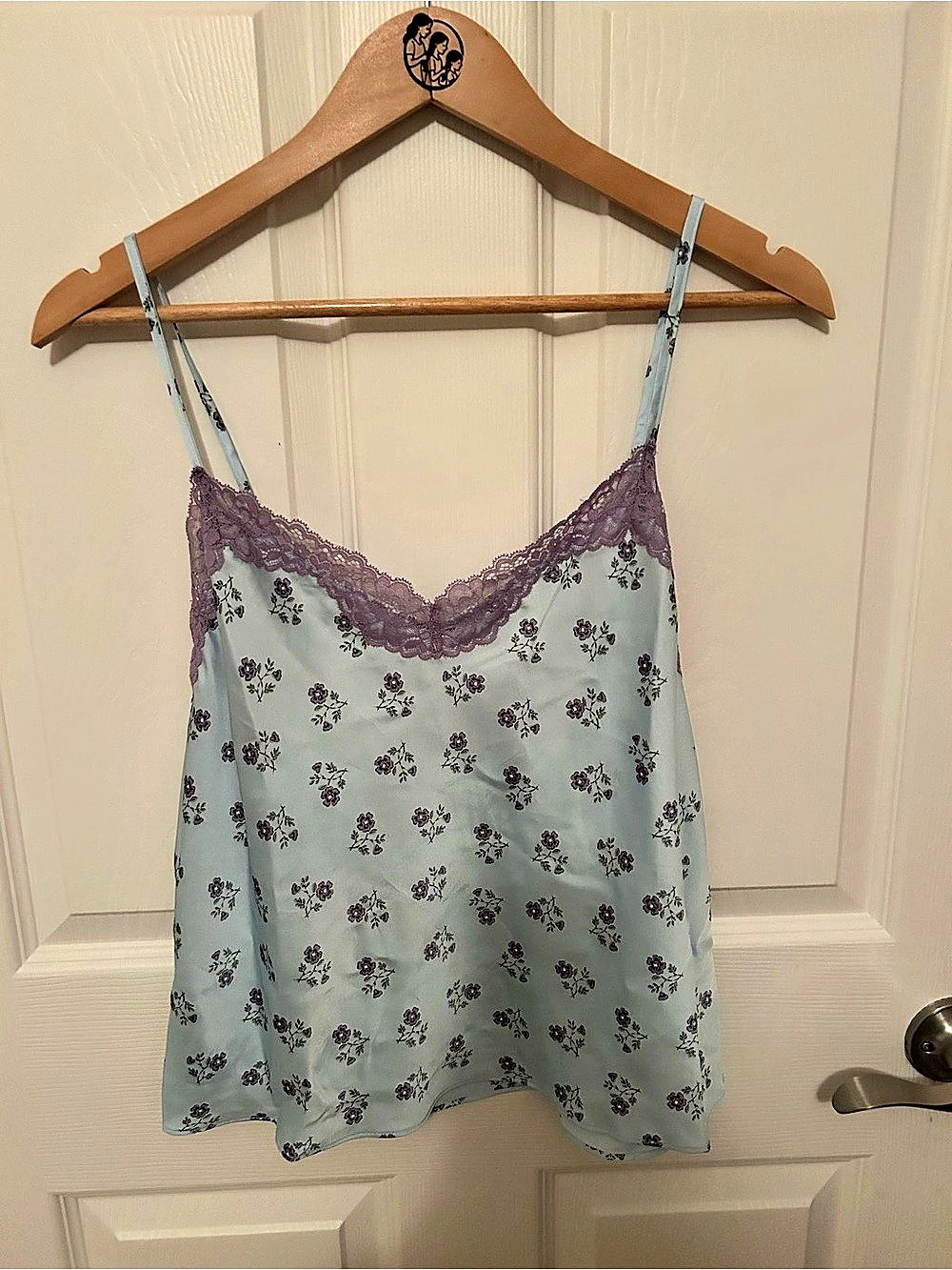 Madison Floral Lace Camisole in Blue & Purple Size Small